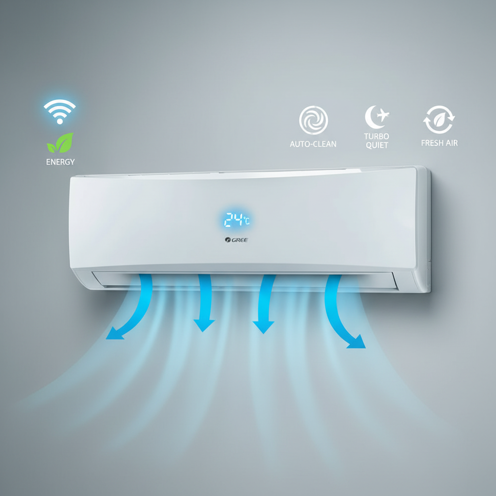 Gree i4Pro Wall Split White AC P18H3 1.5 Ton | Inverter Compressor Air Conditioner