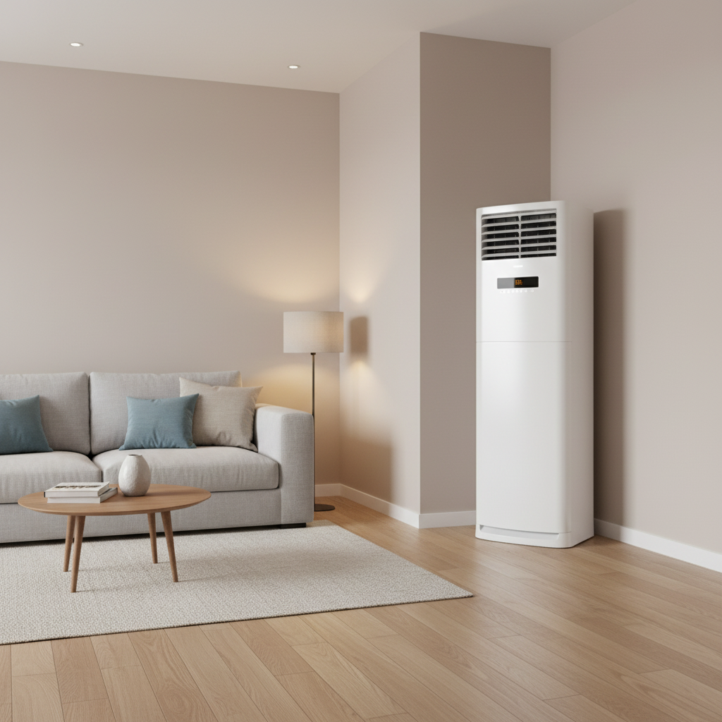 Gree iFLOWIND White Free Standing Inverter AC 48C3 R410a | High-Capacity Cooling Aircon