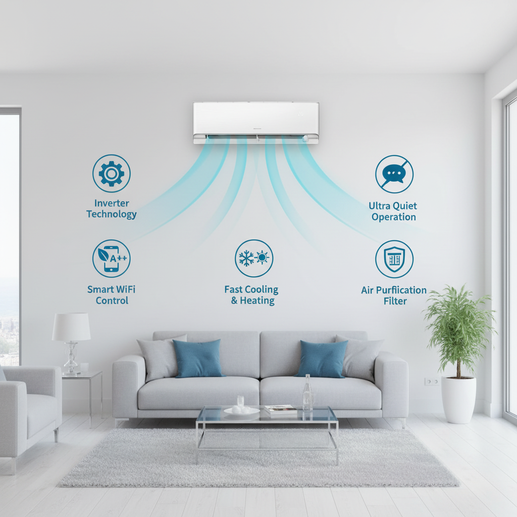 Gree iAiry32 White Inverter Wall Split Air Conditioner 30C3 2.5 Ton | High-Efficiency AC
