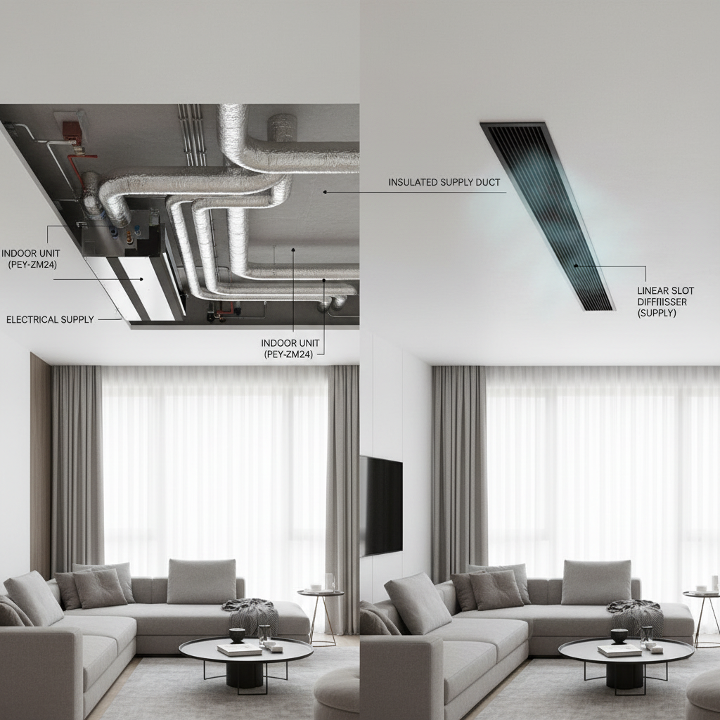 Mitsubishi Air Conditioner 2 Ton AC Concealed Ducted PEY-ZM24