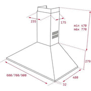TEKA DBB 90 HP Wall Mounted Pyramid Shaped Extractor Hood