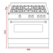 TEKA FS 903 5VE SS 90cm Free Standing Cooker with vitroceramic hob and multifunction electric oven