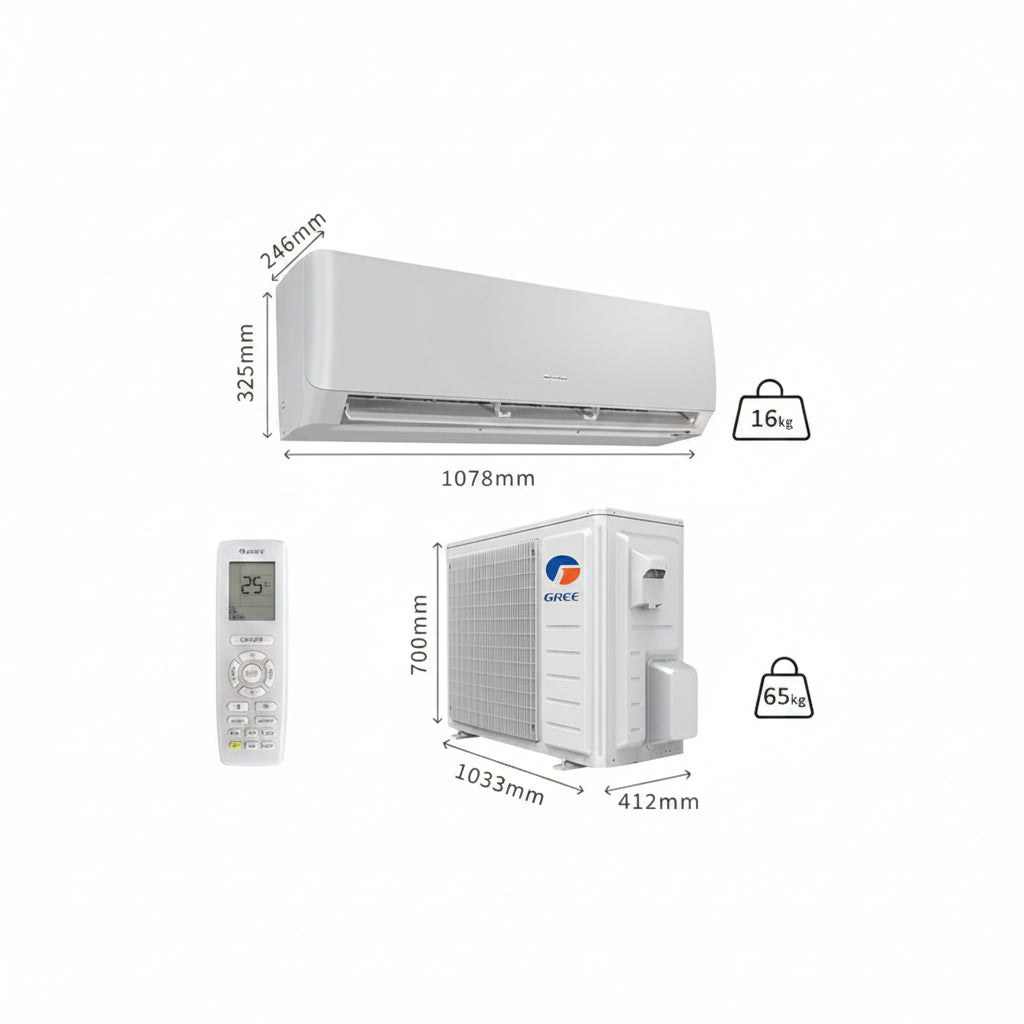 Gree Lomo White Reciprocating Wall Split AC P25C3 2.0 Ton | Effective Air Conditioner