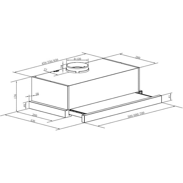 Baumatic BMECH6TSS-2 60cm Under Mounted Hood