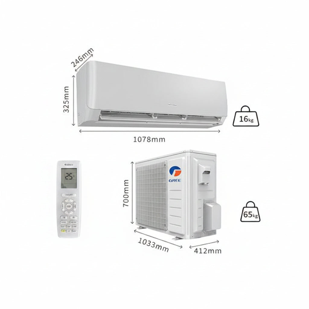 Gree Lomo White Reciprocating Wall Split Air Conditioner P20C3 1.6 Ton | Reliable AC