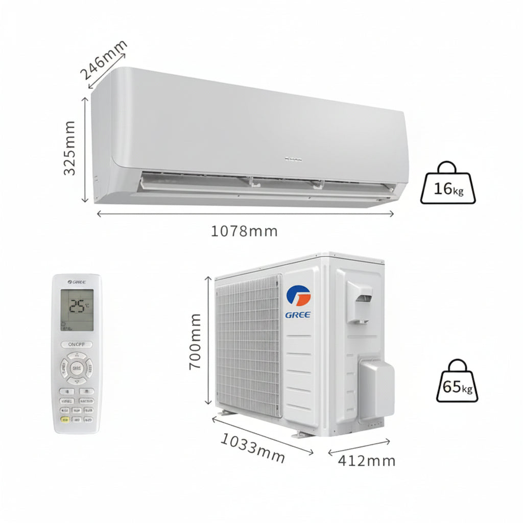 Gree Lomo White Reciprocating Wall Split Air Conditioner P32C3 2.5 Ton | Robust Air Conditioning Solution