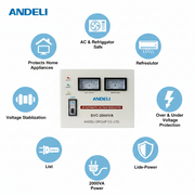 Andeli Voltage Stabilizer SVC 2000 VA 2 KW Single (1) Phase 80-250V