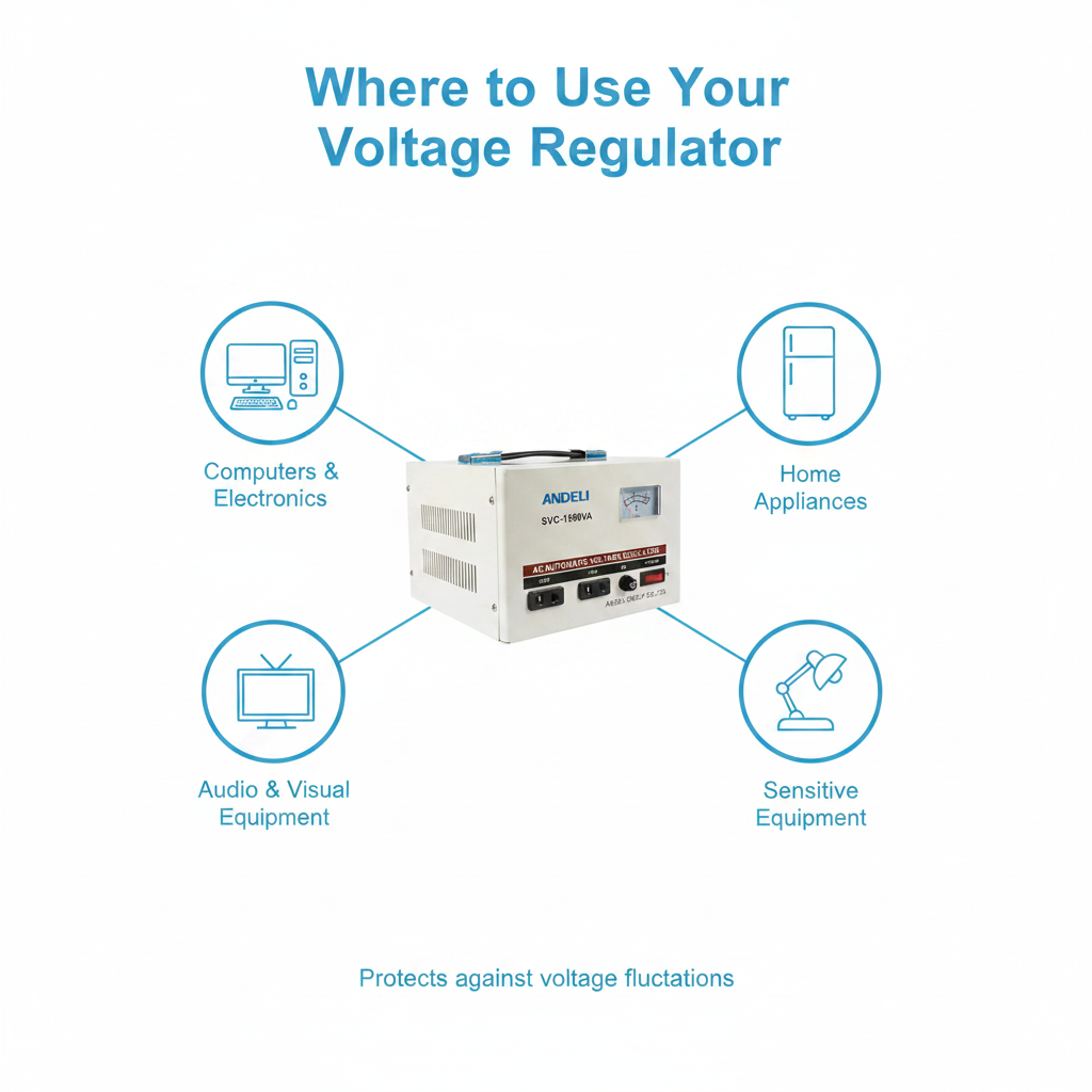 Andeli Voltage Stabilizer SVC 1500 VA 1.5 KW Single (1) Phase 80-250V