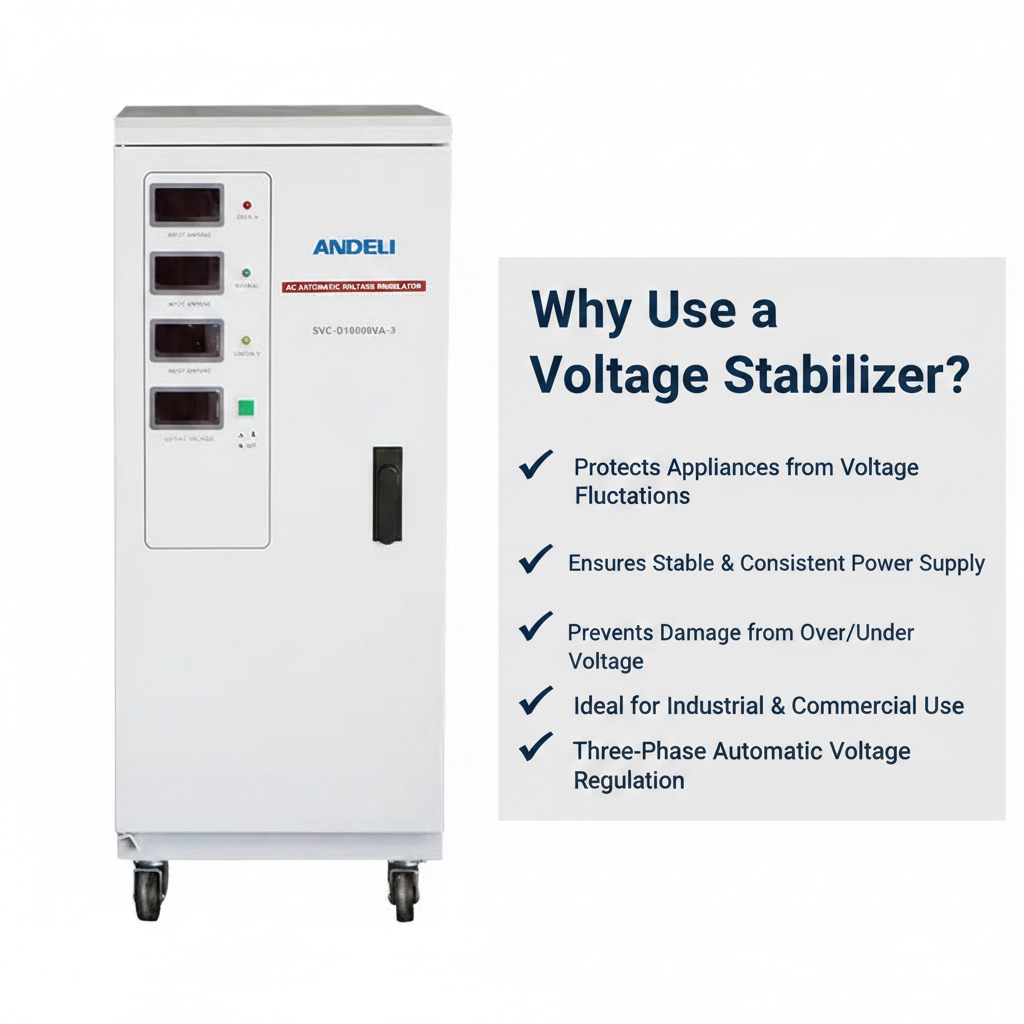 Andeli Voltage Stabilizer SVC 10000 VA 10 KW Three (3) Phase 380V Digital