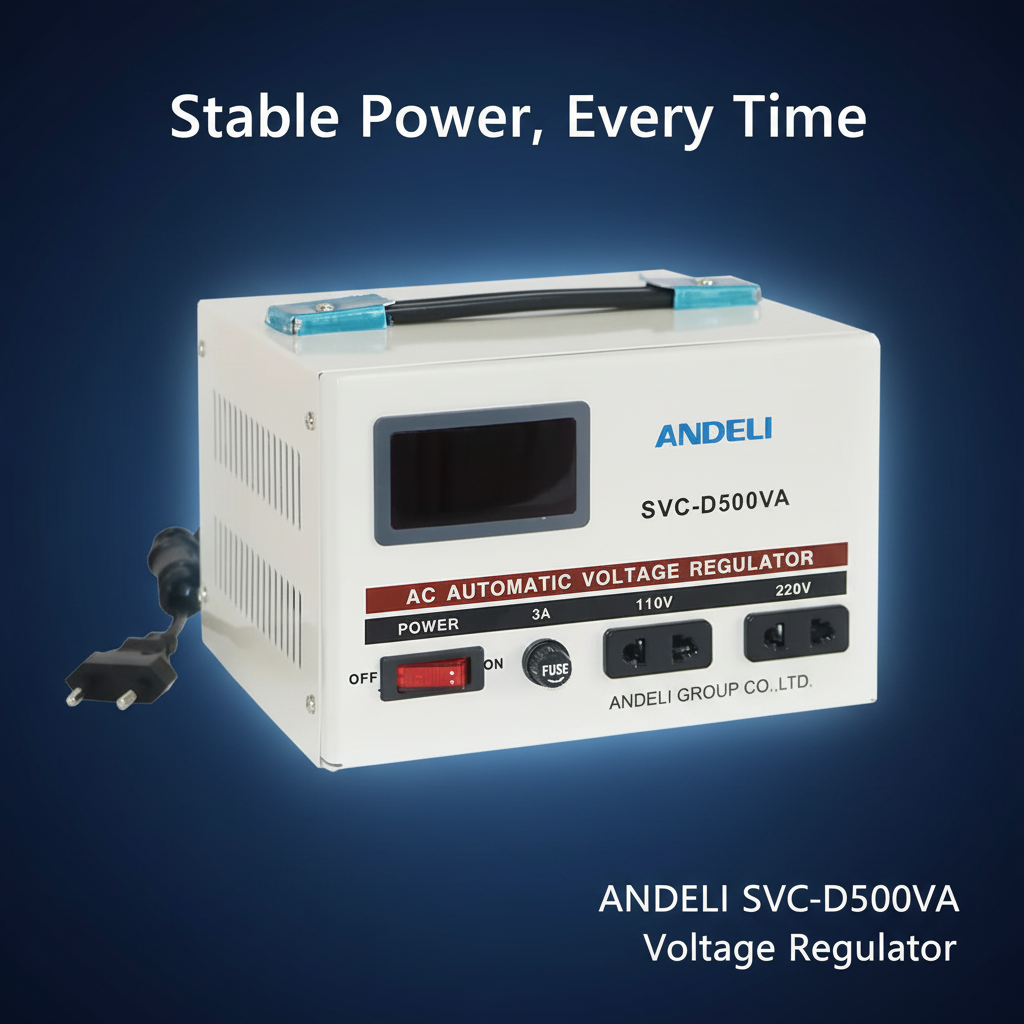 Andeli AC Voltage Stabilizer SVC 500 VA 0.5 KW Single (1) Phase 220V