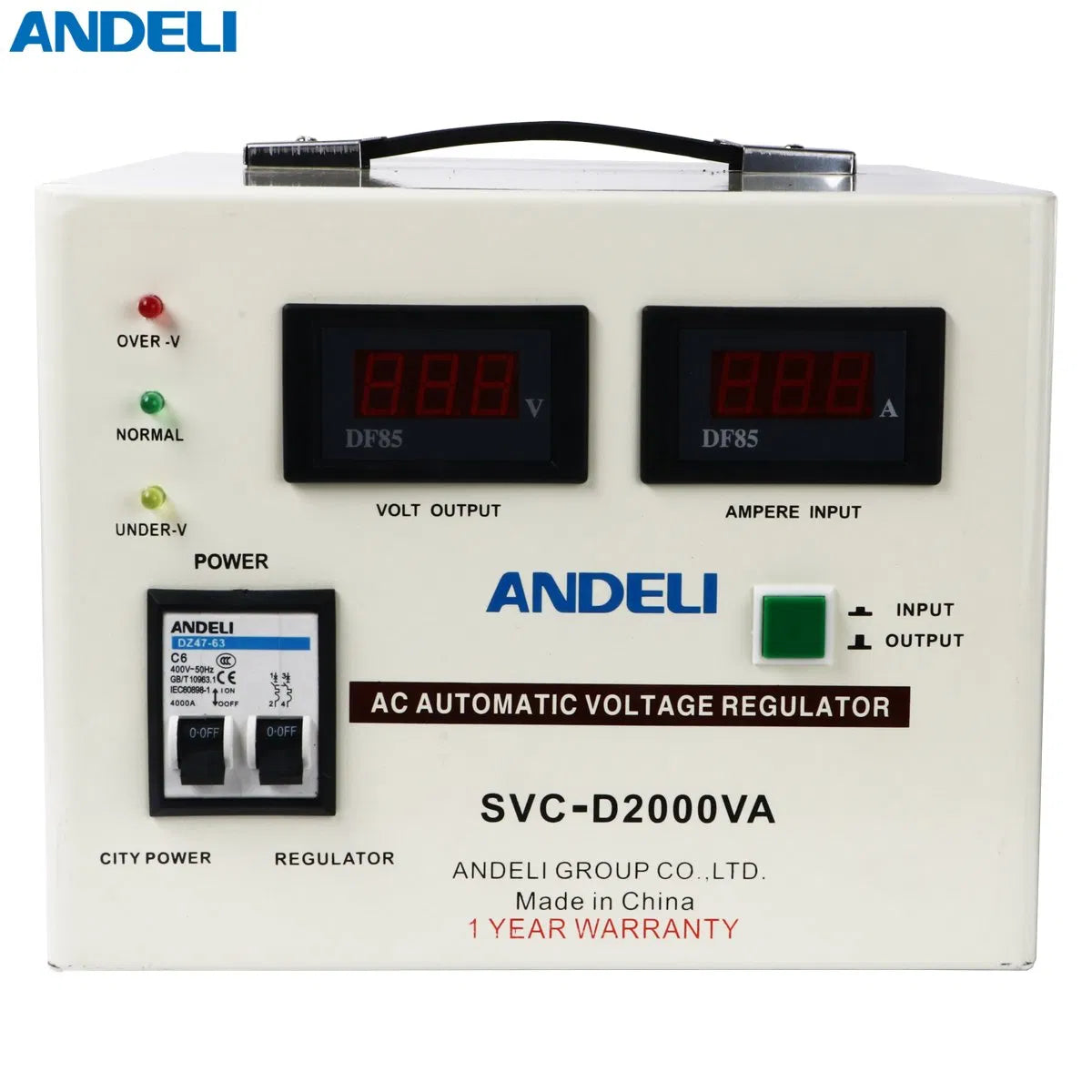 Andeli Voltage Stabilizer SVC 2000 VA 2 KW Single (1) Phase 220V Digital