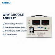 Andeli Voltage Stabilizer SVC 2000 VA 2 KW Single (1) Phase 220V Digital