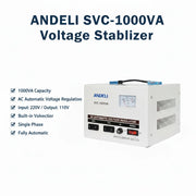Andeli Voltage Stabilizer SVC 1000 VA 1 KW Single (1) Phase 80-250V