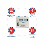 Andeli Fully Automatic Voltage Stabilizer SVC 2000 VA 2 KW  Single (1) Phase 220V
