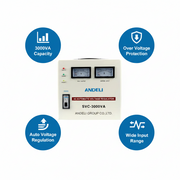 Andeli Voltage Stabilizer SVC 3000 VA 3 KW Single (1) Phase 80-250V