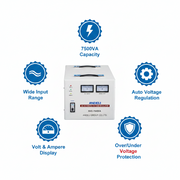 Andeli Fully Automatic Voltage Stabilizer SVC 7500 VA 7.5 KW Single (1) Phase 110V