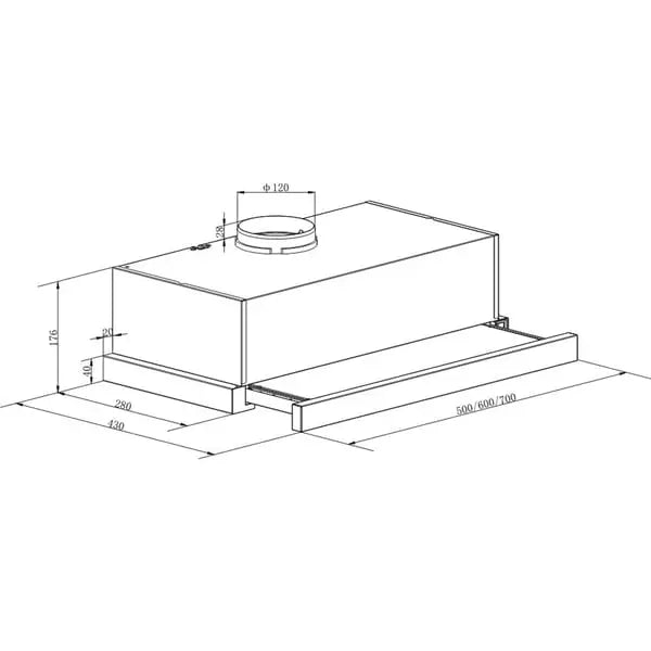 Baumatic BMECH6TSS-2 60cm Under Mounted Hood