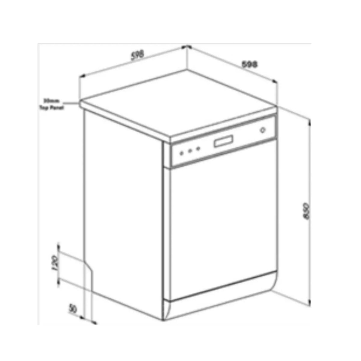 Baumatic BMEDW16FSBL Midnight Series 16 Place Freestanding Dishwasher