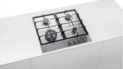 Baumatic BMEH6GGSS 60cm Built-In Gas Hob - 4 Burner with Wok, Stainless Steel