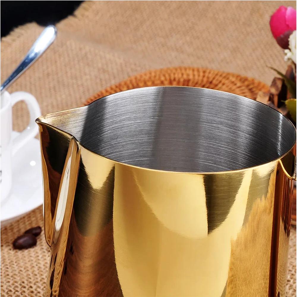 Barista Space Gold Milk Pitcher – Stainless Steel Jug for Latte Art 350ML