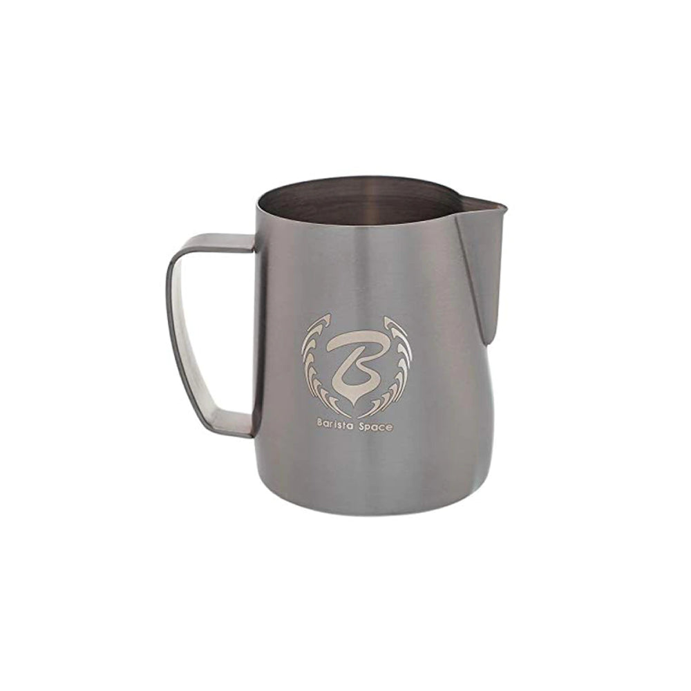 Barista Space Sandy Black Milk Pitcher – Non-Slip Finish 350ML