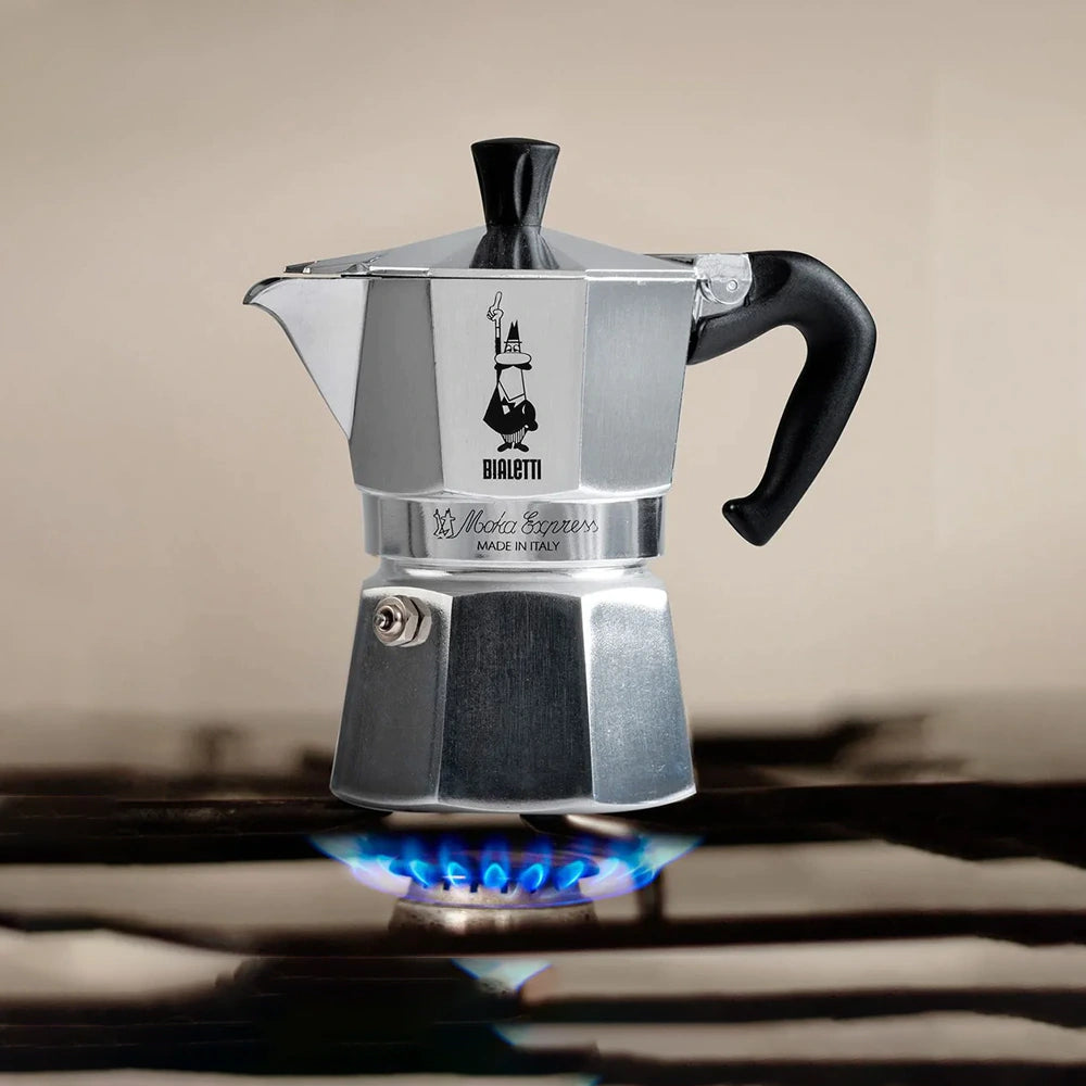 Bialetti Moka Express Coffee Maker – Silver Classic Stovetop Espresso Pot 3 cups