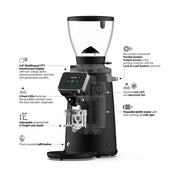 Compak E8 OD Grinder – 83mm with Red Speed Burrs - Black