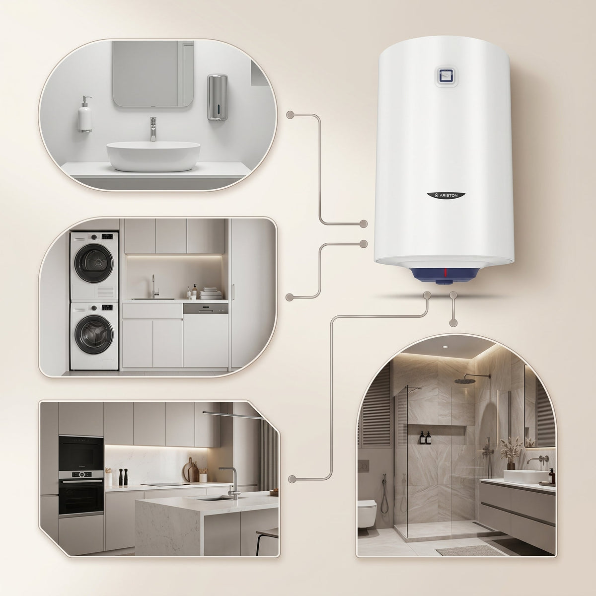 Ariston Electric Water Heater Vertical BLU R, 50 L - White