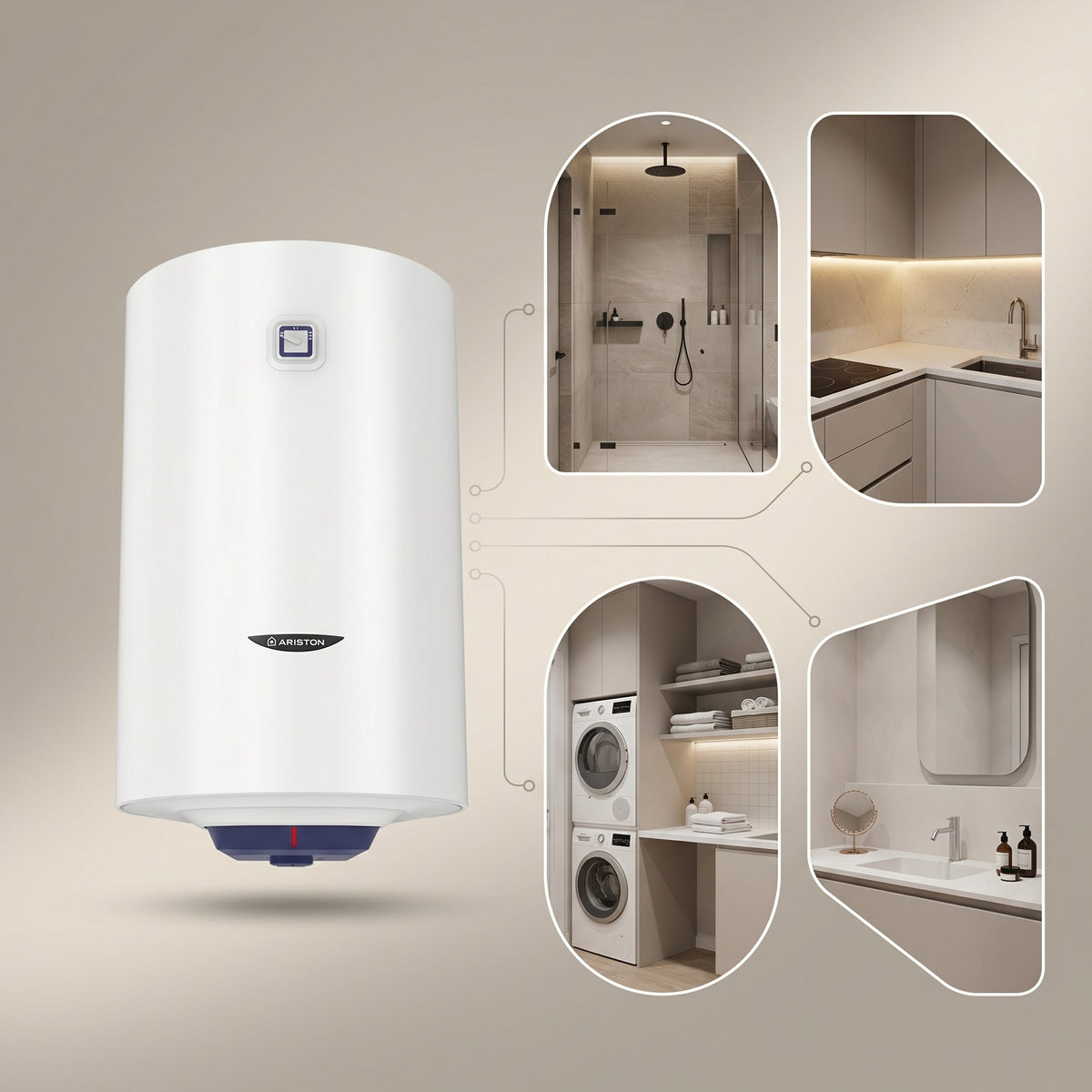 Ariston Electric Water Heater Vertical BLU R, 80 L - White