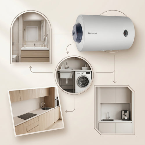 Ariston Electric Water Heater Horizontal BLU R, 100 L - White