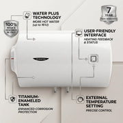 Ariston Electric Water Heater Horizontal PRO1 R Italy, 80 Liter - White