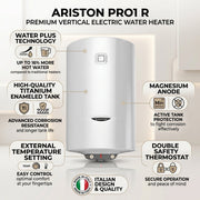Ariston Electric Water Heater Vertical PRO1 R Italy, 80 L - White