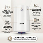 Ariston Electric Water Heater Vertical BLU R, 50 L - White