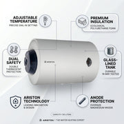 Ariston Electric Water Heater Horizontal BLU R, 100 L - White