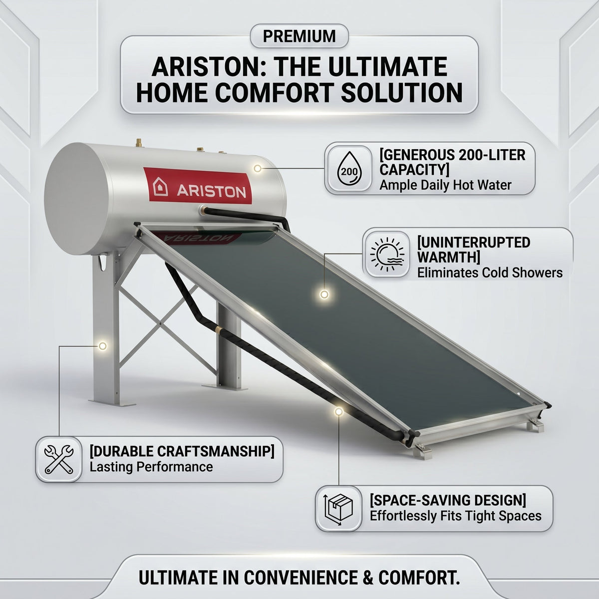 Ariston Solar Water Heater KAIROS THERMO CF-2 200 L