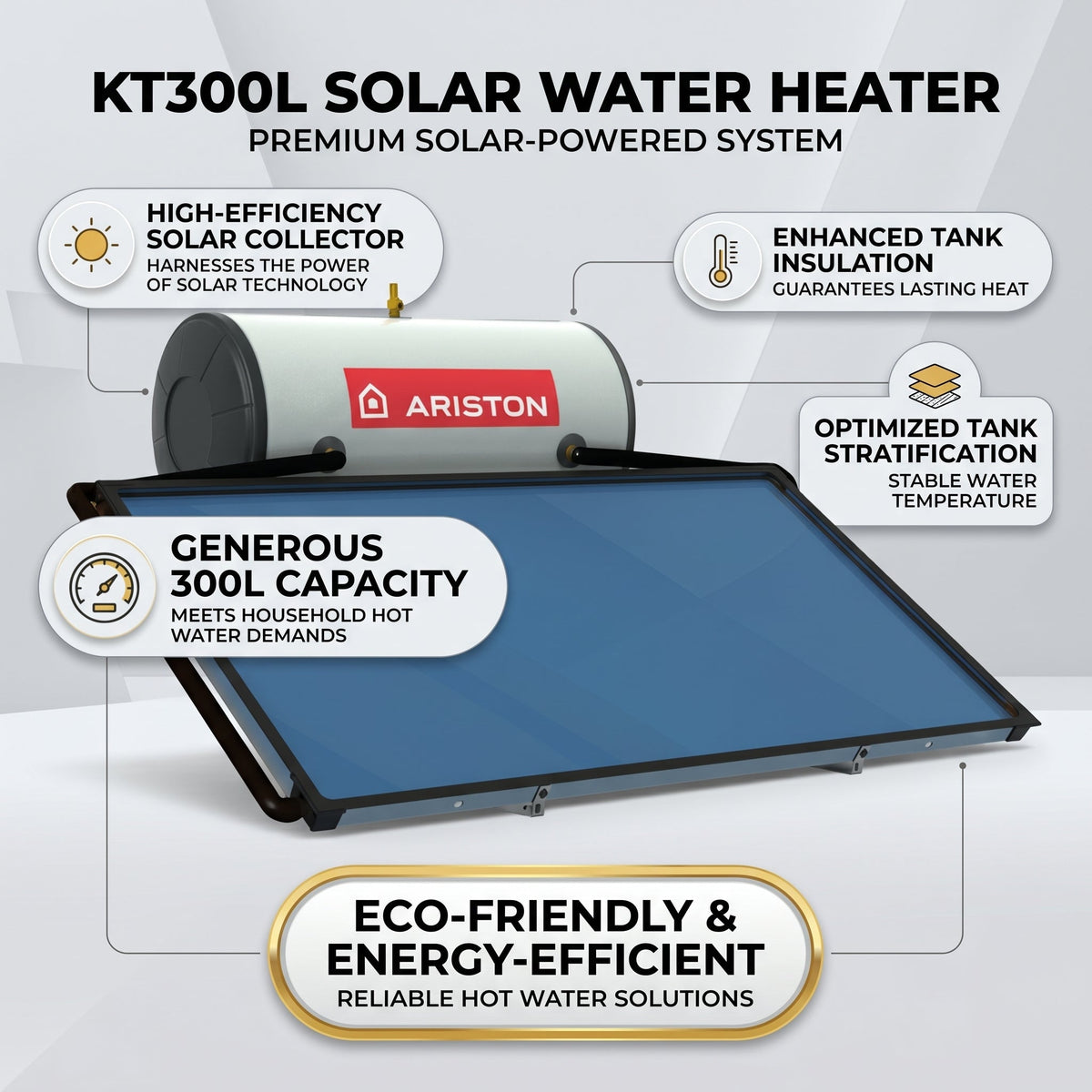 Ariston Solar Water Heater Kairos Thermo Hf 300 L