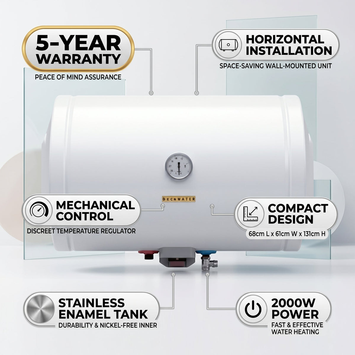 Ariston BLU R 200 Horizontal Water Heater