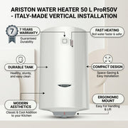 Ariston Water Heater Vertical Pro r 50v, 50 L