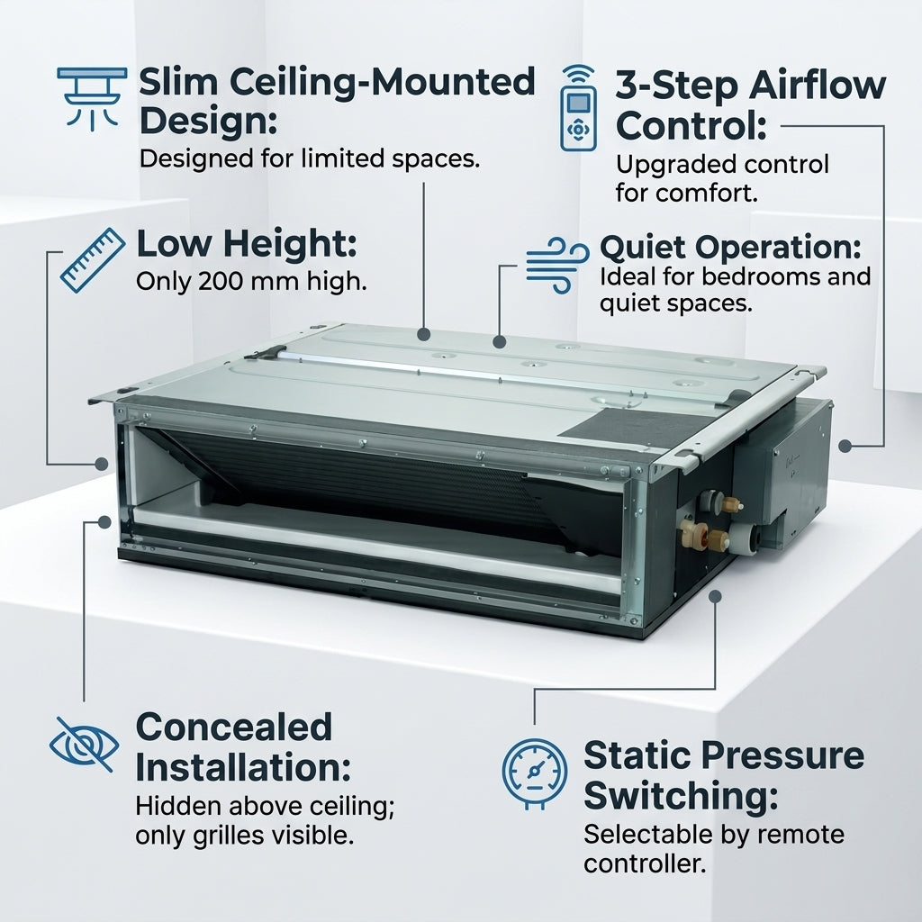 Daikin Ducted Splits for VRV Systems 0.8 Ton 2.8 kW 1.0 HP 9,500 Btu/h FXDQ25PDVM