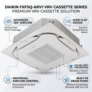 Daikin Cassette Splits for VRV Systems 4.0 Ton 14.0 kW 5.3 HP 48,000 Btu/h FXFSQ125ARV1 White