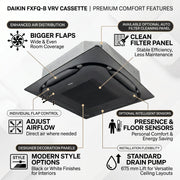 Daikin Cassette Splits for VRV Systems 2.0 Ton 7.0 kW 2.6 HP 24,000 Btu/h FXFQ63B Black