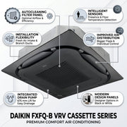 Daikin Cassette Splits for VRV Systems 4.0 Ton 14.0 kW 5.3 HP 48,000 Btu/h FXFQ125B White