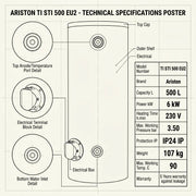 Ariston Water Heater Ti Sti 500, 500 L