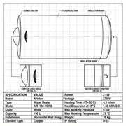 Ariston Electric Water Heater Horizontal ARI 150 HORD 570 THER MO 2000 W, 150 L - White