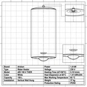 Ariston Electric Water Heater Vertical ARI 150 V THER, 150L - White