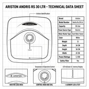 Ariston ANDRIS R 30 L Undersink Unvented Electric Storage Water Heater
