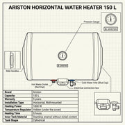 Ariston BLU R 150 Horizontal water heater