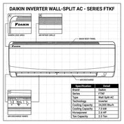 Daikin 2.0 Ton FTKF24TVMTZK / RKFG24TVMTZK Wall Split Series