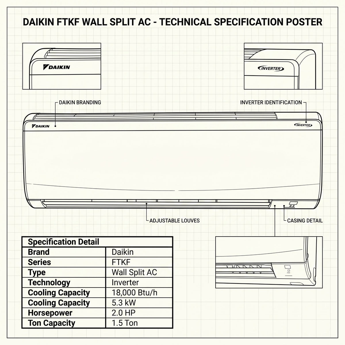 Daikin FTKF18TVMUZK / RKFG18TVMUZK Air Conditioner - Temperature Control for Ultimate Comfort