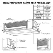 Daikin Ducted Split 3.0 Ton | 10.0 kW | 3.8 HP | 34,000 Btu/h Air Conditioner FDMF36AVMK / RZF36AVMK